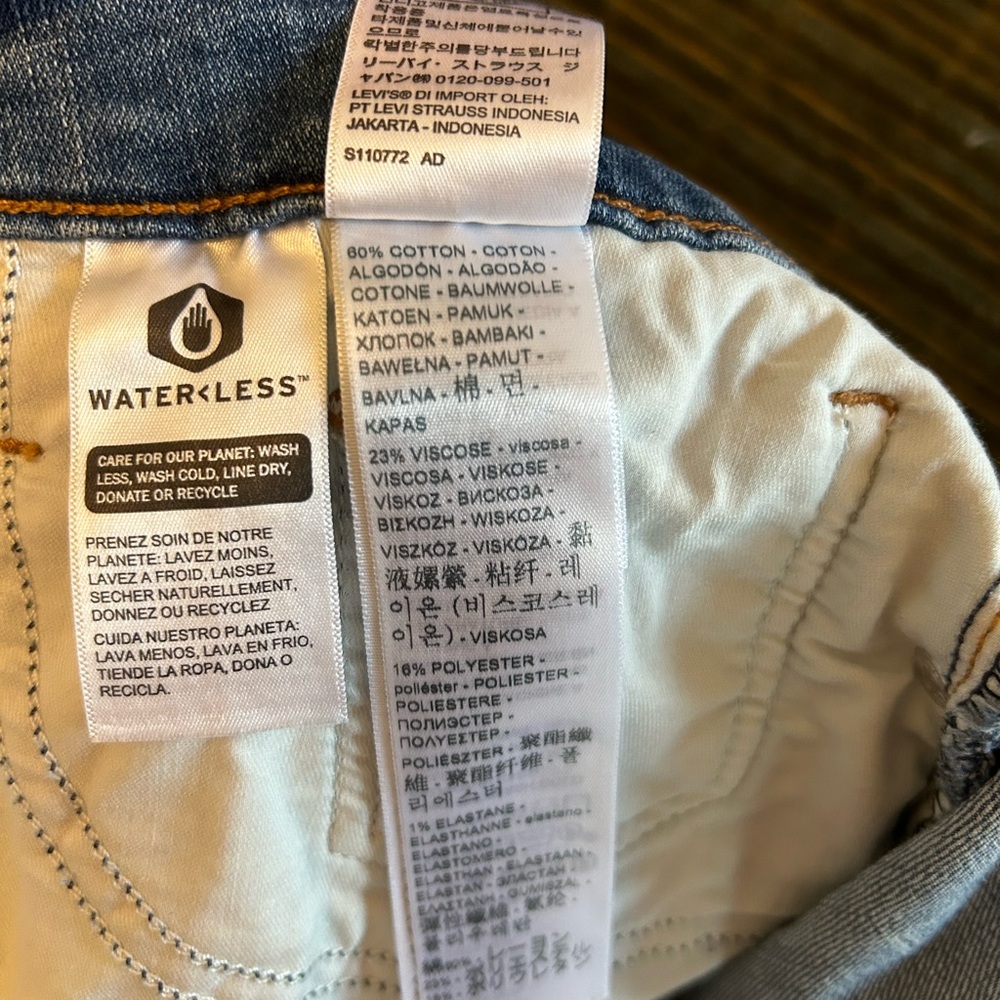 Levi's Blue Distressed Jean Shorts - Picture 4 of 5
